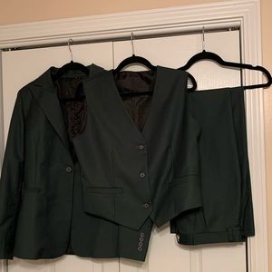 Emerald green three piece women’s suit
